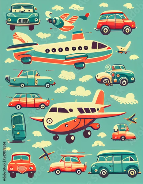 Obraz seamless pattern with planes