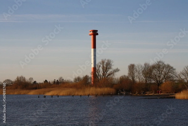 Fototapeta Leuchtturm an der Elbe
