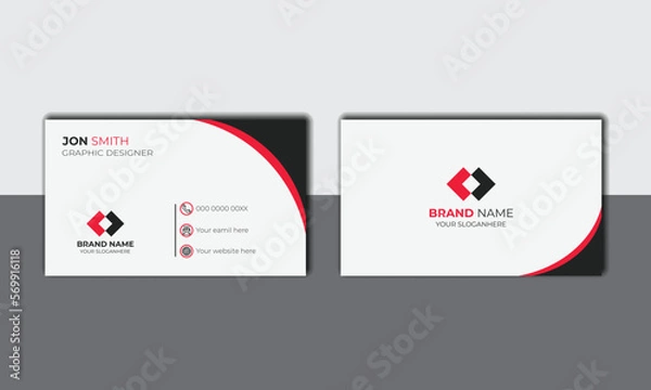 Obraz Personal visiting card with company logo. Vector illustration.  Design with simple modern  business card.