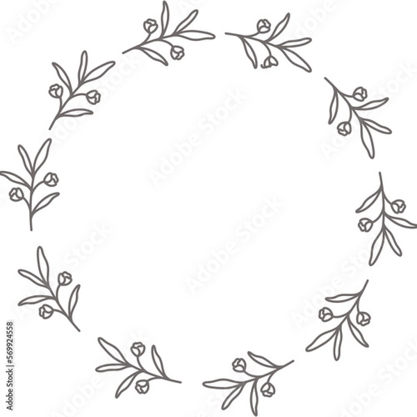 Fototapeta Flower frame leaf circle