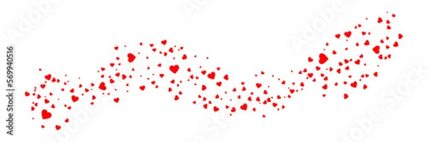 Obraz Red hearts petals on transparent background