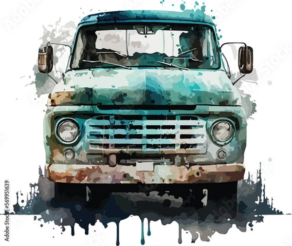 Obraz old truck on the road