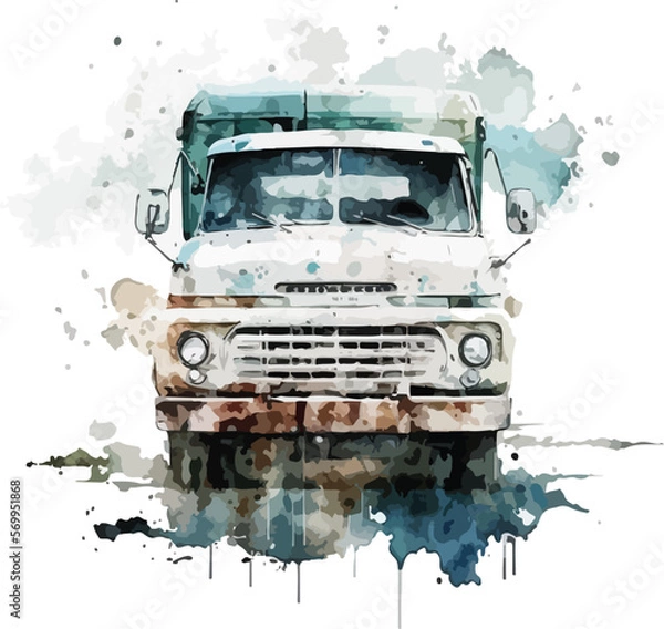Obraz water color Pickup truck 