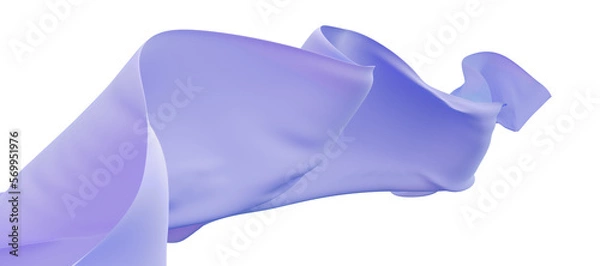 Obraz 透過した背景となびく紫の旗　フィルム