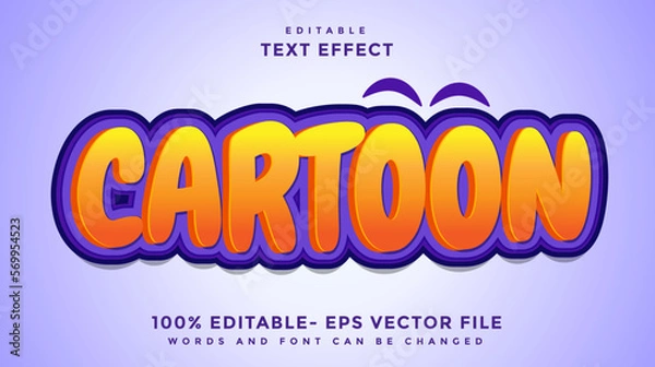 Fototapeta 3D Minimal Word Cartoon Editable Text Effect Design Template, Effect Saved In Graphic Style