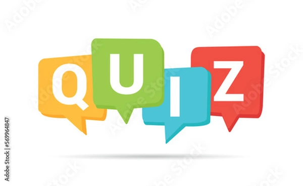 Fototapeta Quiz logo isolated on white background. Quiz bubble speech symbol. Questionnaire icon .Vector stock