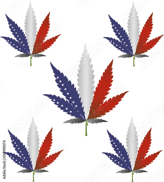 Obraz cannabis leaf vector illustration, marijuana USA