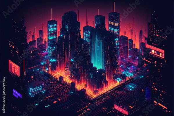 Fototapeta tech city