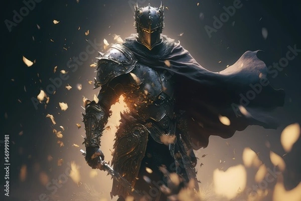 Obraz A knight in the fire