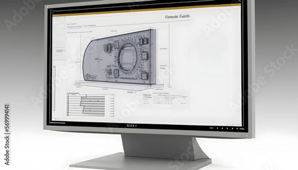 Fototapeta FEA software interface: A photo of a computer screen showing the interface of an FEA software, emphasizing the importance of computer simulations in FEA.
