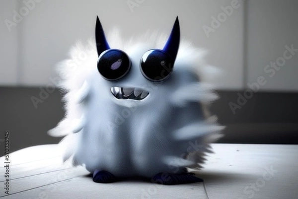 Fototapeta Cute fluffy monster