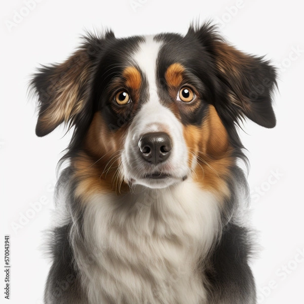 Obraz cute Aussie dog, looking directly to the camera, white background