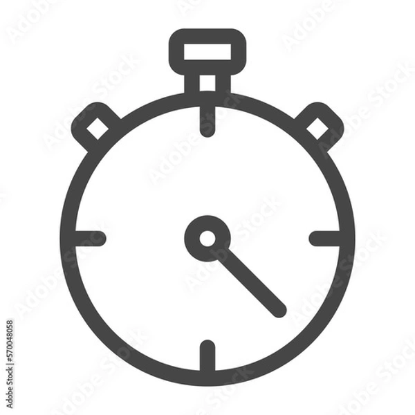 Obraz Stopwatch vector icon in line style isolated on white background.