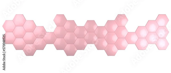 Obraz Pink Plastic, 3D Hexagonal Background for Dynamic Designs. 3d render illustration on transparent