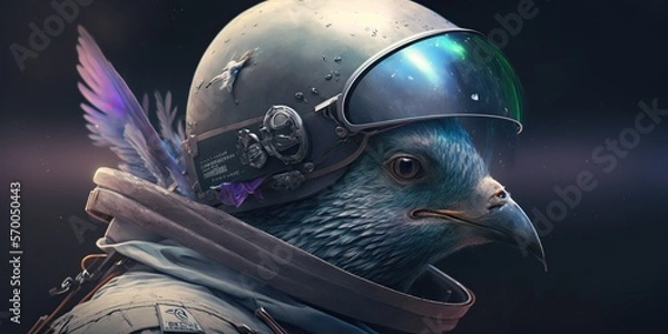 Obraz Pigeon with helmet