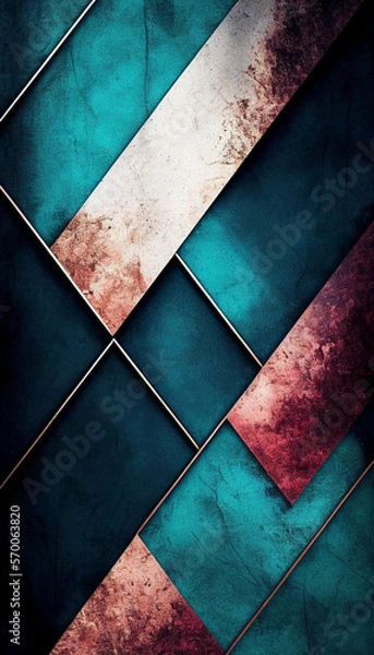 Fototapeta  Ai generated. Background with a lush marble pattern with red and blue colors. 