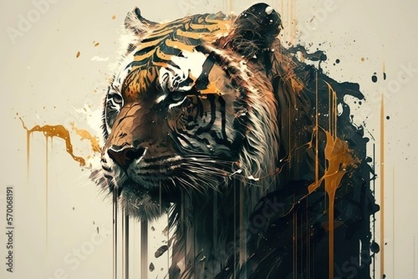 Obraz Tiger grunge art deconstructivism