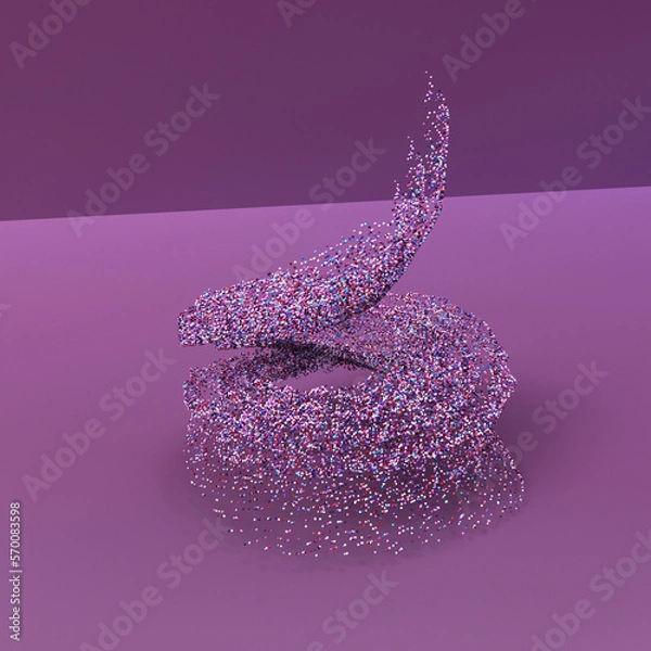 Obraz 3d render, Particles background with colorful