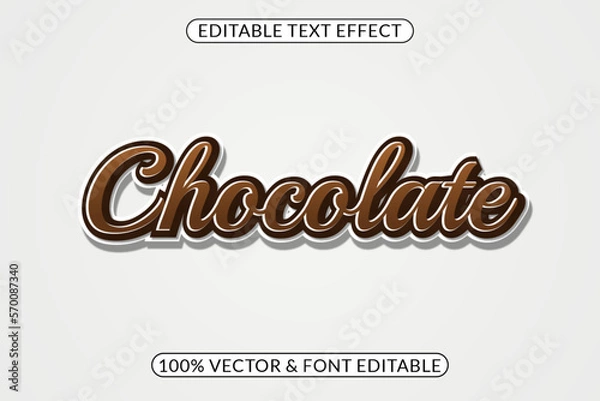 Fototapeta Easily editable chocolate text effect for your brand or promotion, font template with 3D typography