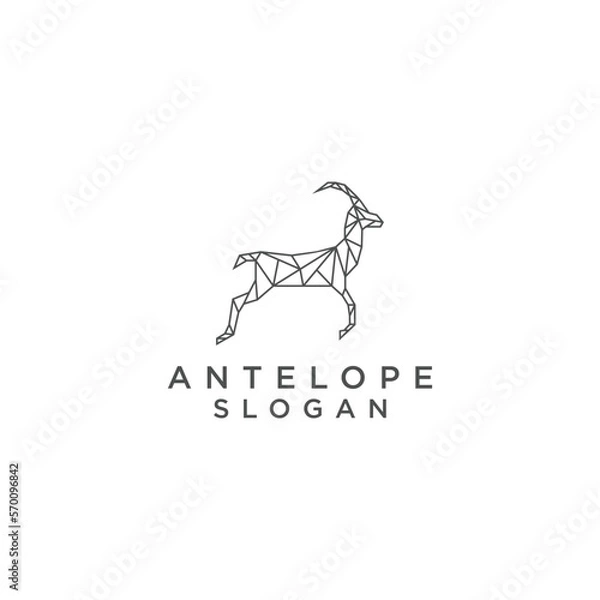 Obraz Antelope geomectric logo design icon vector