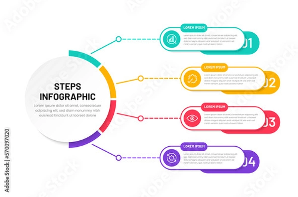 Obraz Infographic four elements. Visual Business Solutions Professional Infographic Template