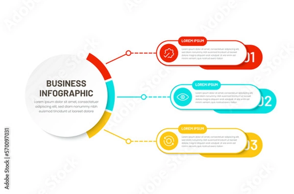 Obraz Infographic three elements. Visual Business Solutions Professional Infographic Template