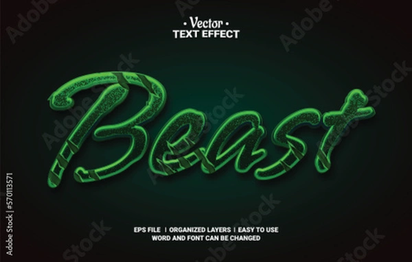 Obraz Beast Editable Vector Text Effect.