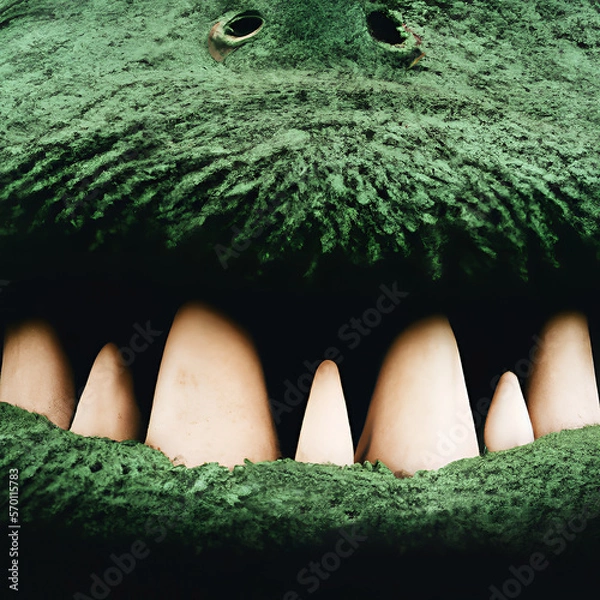 Obraz Monster made from grass. Generative AI