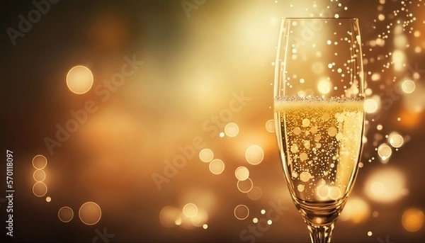 Fototapeta シャンパン　黄金色　背景　AI generated