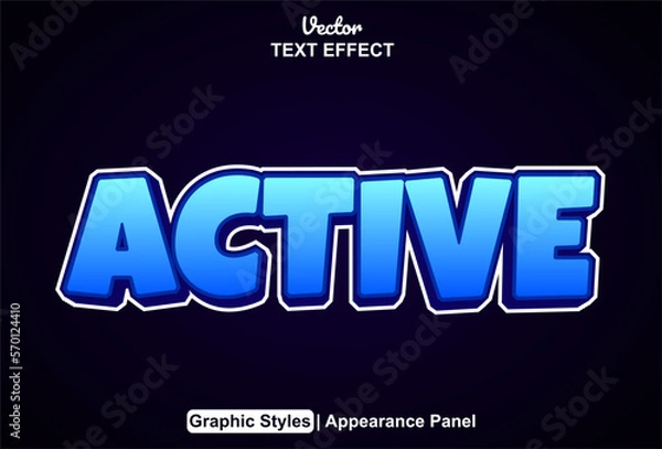 Fototapeta active text effect with graphic style and editable.