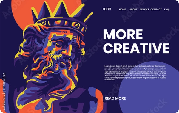 Fototapeta Potrait Pop Art Digital WPAP Design Landing Page
