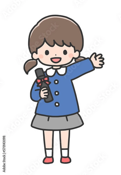 Fototapeta 卒園式の女の子