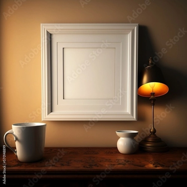 Obraz Wall Art Mock Up, Generative AI, Tall Art, Blank
