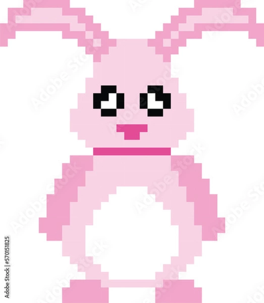 Fototapeta Rabbit pixel art vector image