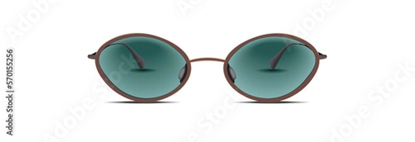 Obraz vector illustration of elegant sunglasses with green transparent glasses with a cat eye form isolated