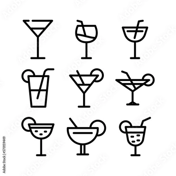 Obraz cocktail icon or logo isolated sign symbol vector illustration - high quality black style vector icons