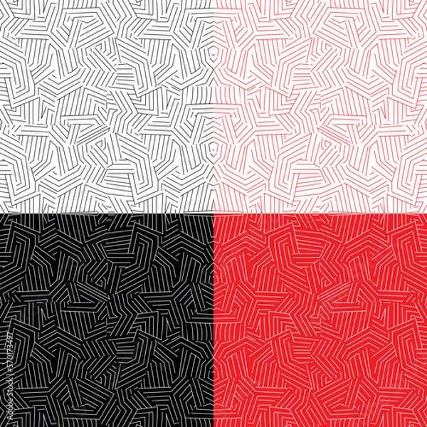 Fototapeta Geometric ornament pattern wallpaper red