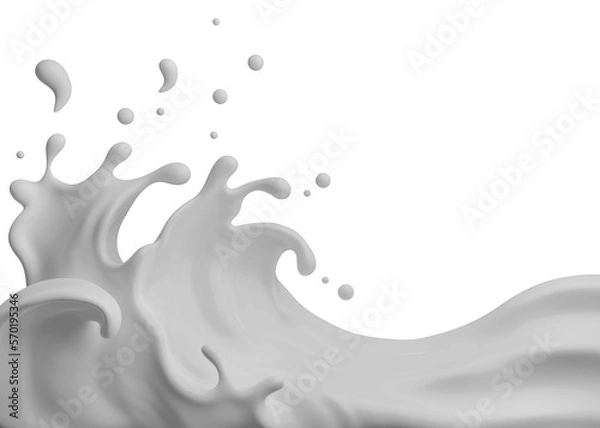 Fototapeta Milk  splash png file , 3D Rendering, 3D illustration
