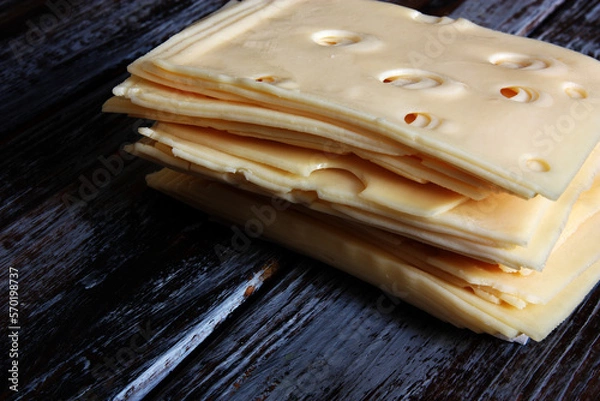 Obraz close up of cheese slices