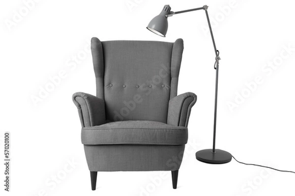 Fototapeta Ohrensessel mit Lampe