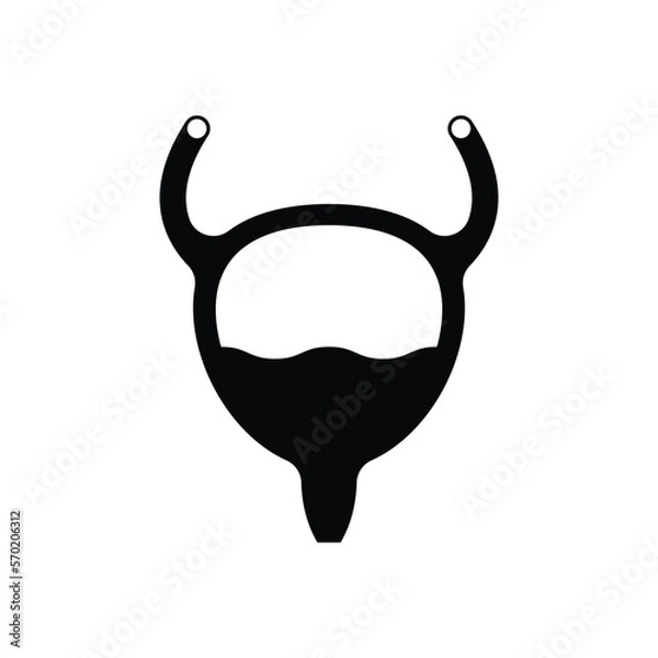 Fototapeta Human bladder icon design. Urinary infection icon and symbol. isolated on white background. vector illustration