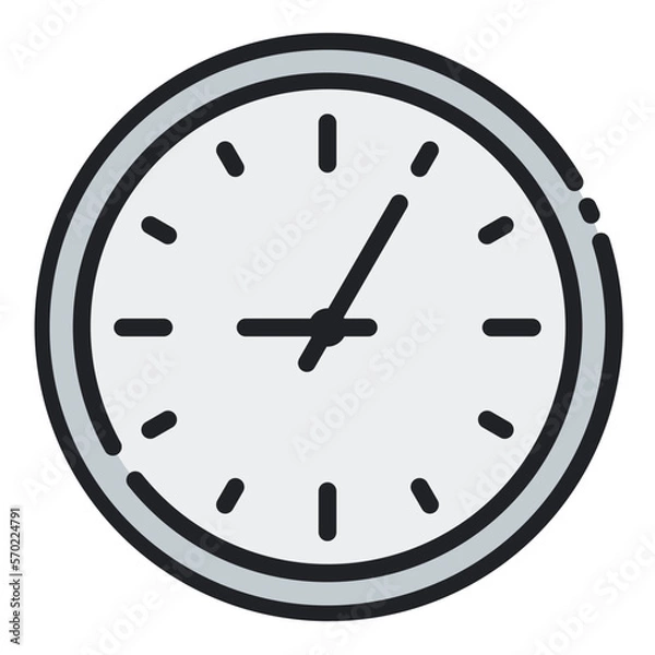 Fototapeta Clock filled line icon