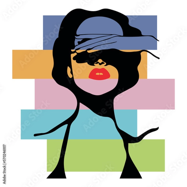 Obraz Pop art girl with red lips