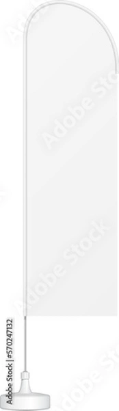 Fototapeta Mockup Outdoor Blade Straight Feather Flag, Stander Banner Shield. Illustration Isolated On White Background. Mock Up Template Ready For Your Design. Product Advertising. Vector EPS10