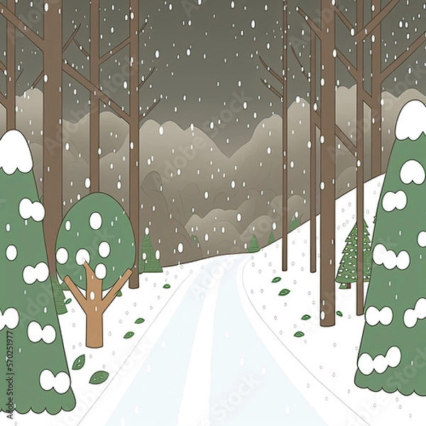 Obraz Nature and landscape. Simple, minimal illustration of forest.