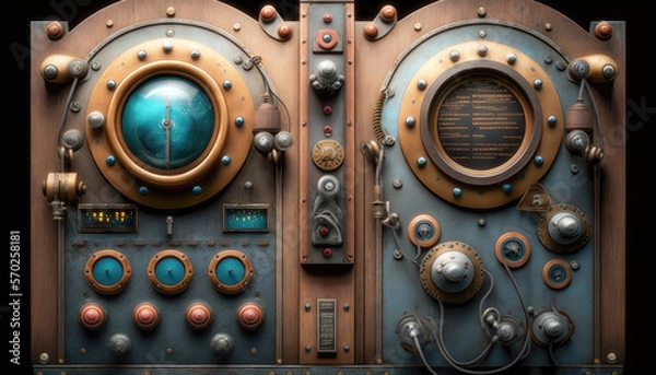 Obraz Vintage Equipment Control Panel. Generative AI