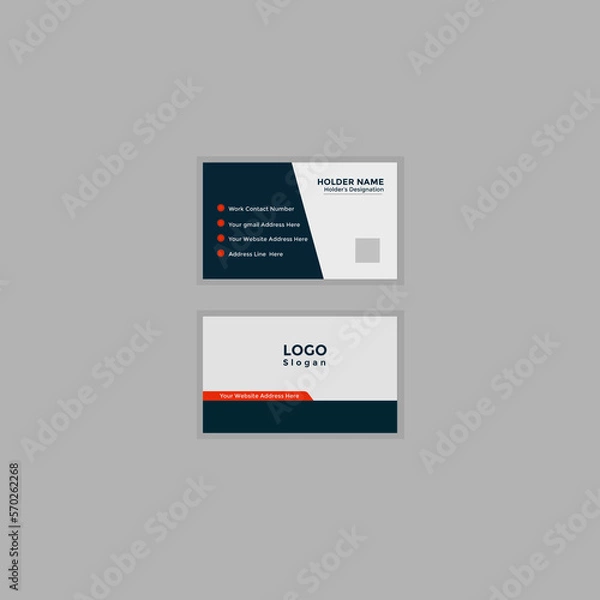 Fototapeta modern business card template, double sided business card design, gray white color design