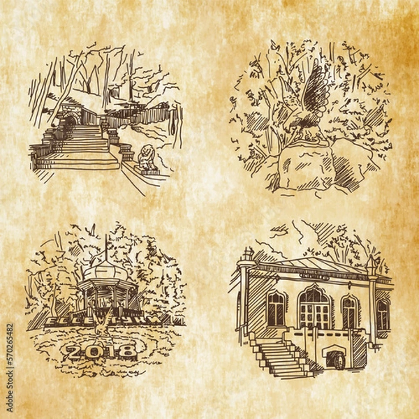 Fototapeta translator sights of essentuki architecture