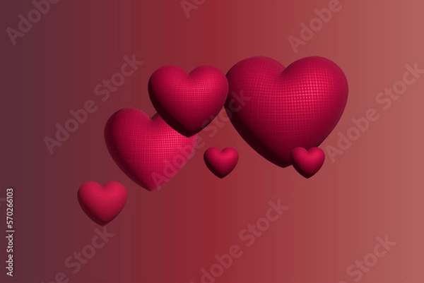 Fototapeta red hearts background