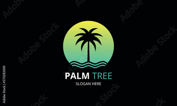 Obraz Palm tree logo design vector illustration